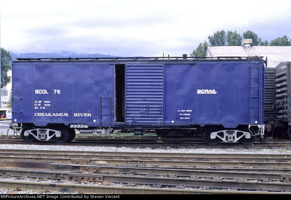 BC Rail box Cheakamus River #76. Support car for the 2860 "Royal Hudson"